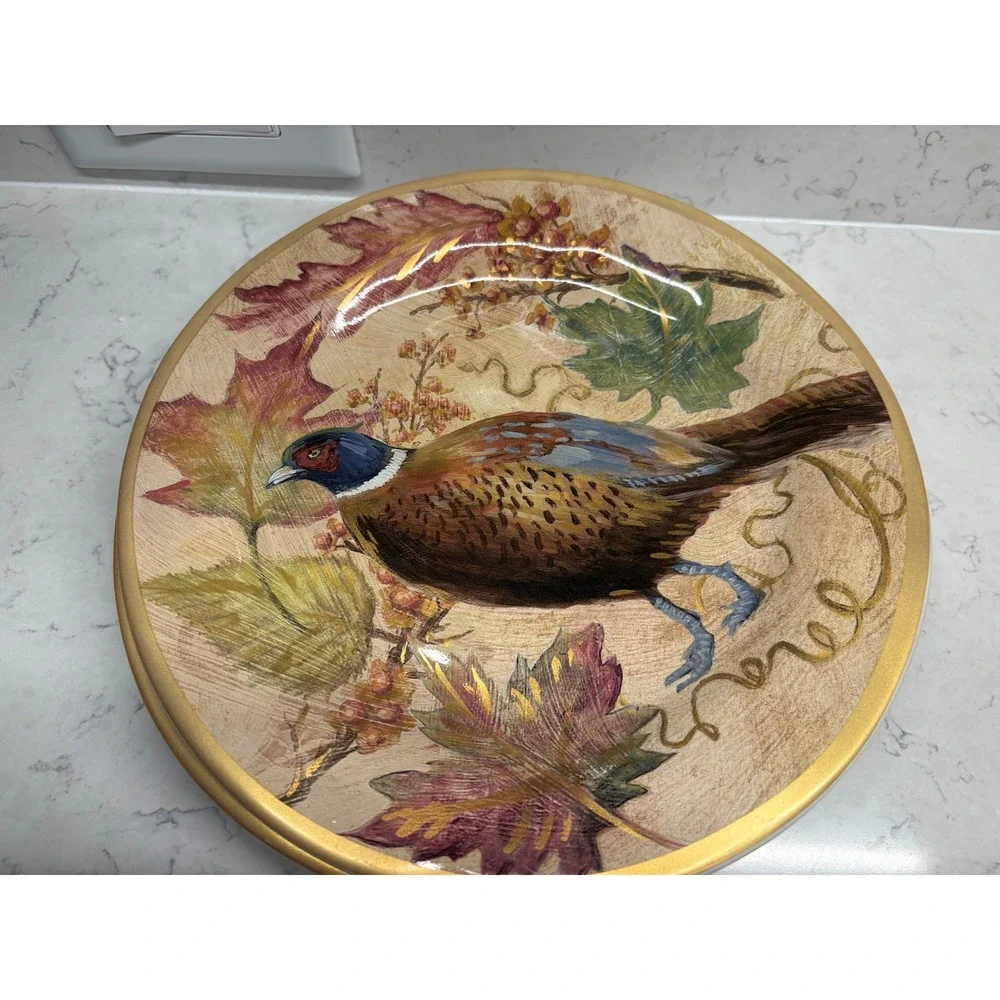 Set of 4 Pottery Barn FRESCO Turkey Game Birds 9